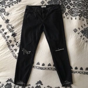 Free People Distressed Cropped Jean